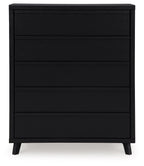 Danziar - Five Drawer Wide Chest - Black