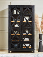 Christop - Accent Cabinet - Black / Brown