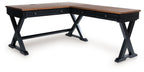 Wildenauer - 4 Pc. - Home Office Desk And Return, Swivel Desk Chair, Bookcase - Brown / Black