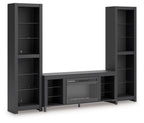 Cayberry - 3-Piece Entertainment Center With Electric Fireplace - Black