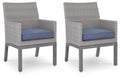 Half Moon Beach - Arm Chair With Cushion (Set of 2) - Blue / Gray
