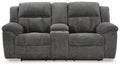 Frohn - DBL Reclining Loveseat With Console - Graphite - Fabric