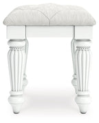 Kozlani - 3 Pc. - Vanity, Mirror And Stool - White