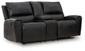 Glossmore - Reclining Loveseat With Console - Black