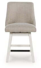 Robbinsdale - Upholstered Swivel Curved Back Barstool (Set of 2) - Antique White