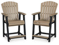 Fairen Trail - Barstool (Set of 2) - Black / Driftwood