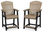 Fairen Trail - Barstool (Set of 2) - Black / Driftwood