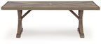 Laguna Heights - Rectangular Dining Table With Umbrella Option - Beige