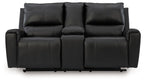 Glossmore - Reclining Loveseat With Console - Black