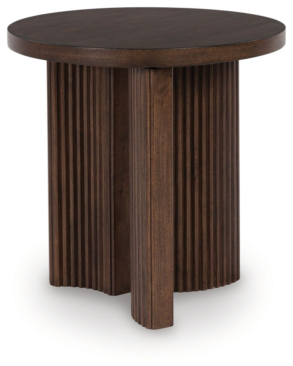 Korestone - Round End Table - Dark Brown