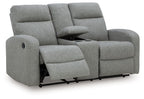 Gauntlet - Double Recline Loveseat With Console - Sterling