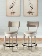 Robbinsdale - Upholstered Swivel Barstool (Set of 2) - Antique White