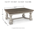 Havalance - Rectangular Cocktail Table - Gray / White