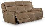 Glencroft - Power Reclining Sofa With Adjustable Headrest - Sahara