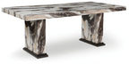 Jeshina - Dining Table - Dark Brown / Beige