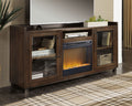 Starmore - 70" TV Stand With Glass/Stone Fireplace Insert - Brown