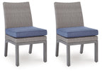 Half Moon Beach - Side Chair With Cushion (Set of 2) - Blue / Gray