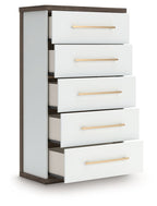 Kendanport - Five Drawer Chest - Brown / White