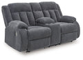 Observation - Double Reclining Power Loveseat With Console - Steel