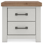 Savonport - Two Drawer Night Stand - White / Brown