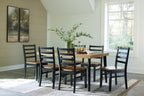 Blondon - Rectangular Drm Table Set (Set of 7) - Brown / Black