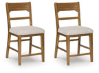 Cabalynn - Upholstered Barstool (Set of 2) - Oatmeal / Light Brown