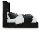Tayleena - Upholstered Bed With Fireplace And Wireless Audio