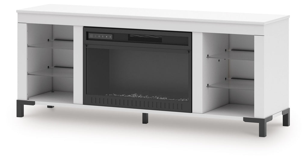 Brollevi - TV Stand With Fireplace - White