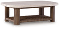 Dolan Creek - Rectangular Cocktail Table - Beige / Brown