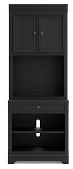 Beckincreek - Bookcase With Door Hutch - Black