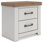 Savonport - Two Drawer Night Stand - White / Brown