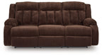 Free Wake - Reclining Power Sofa With Drop Down Table - Chocolate
