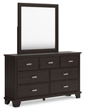 Covetown - Dresser And Mirror - Dark Brown