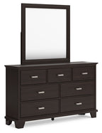 Covetown - Dresser And Mirror - Dark Brown