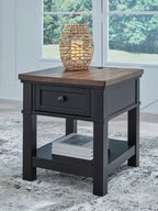 Wildenauer - Rectangular End Table - Brown / Black