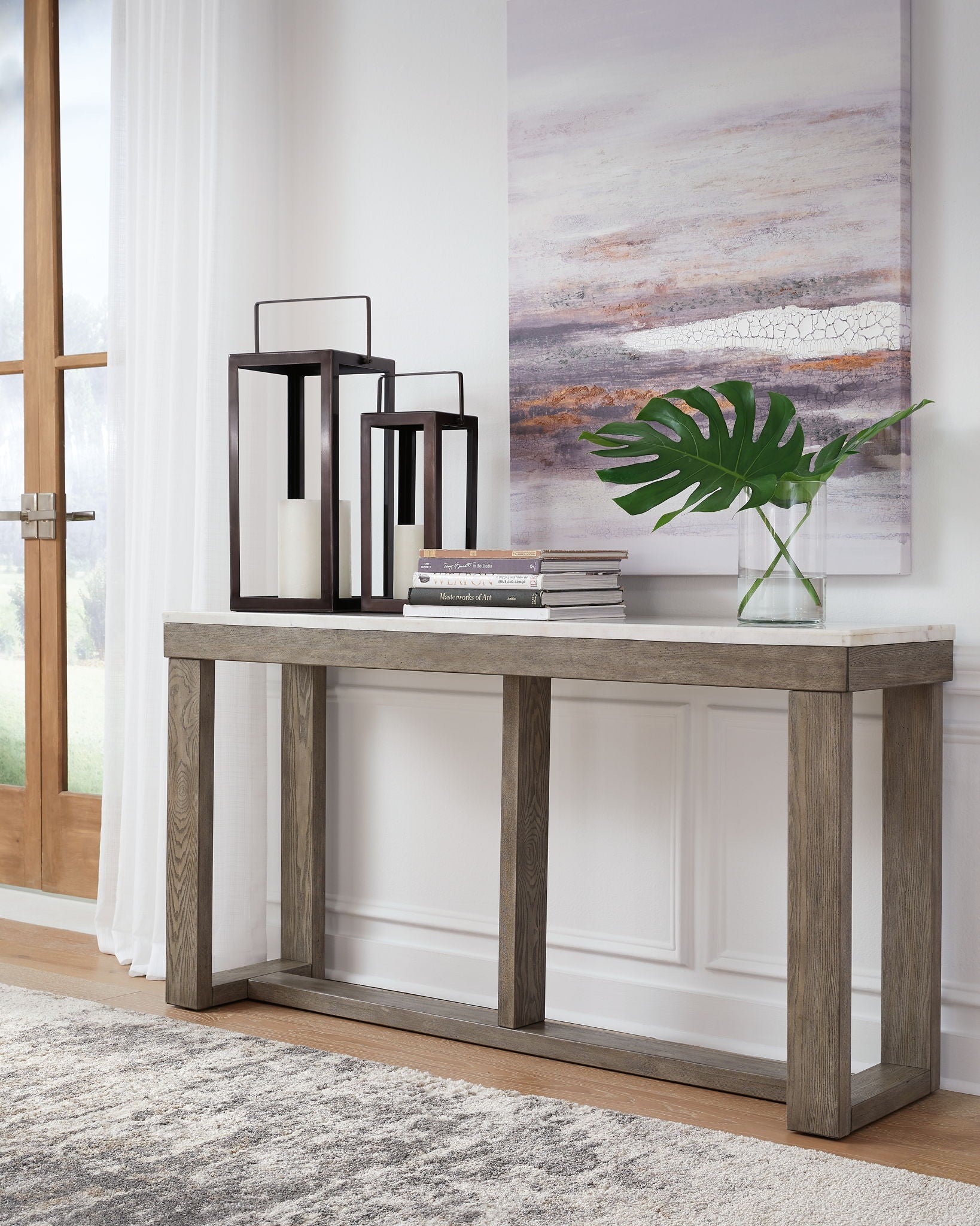 Loyaska - Sofa Table - Brown / Ivory