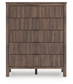 Pamytta - Five Drawer Wide Chest - Brown