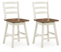 Brinfern - Swivel Stool (Set of 2) - Brown / Antique White