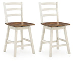 Brinfern - Swivel Stool (Set of 2) - Brown / Antique White