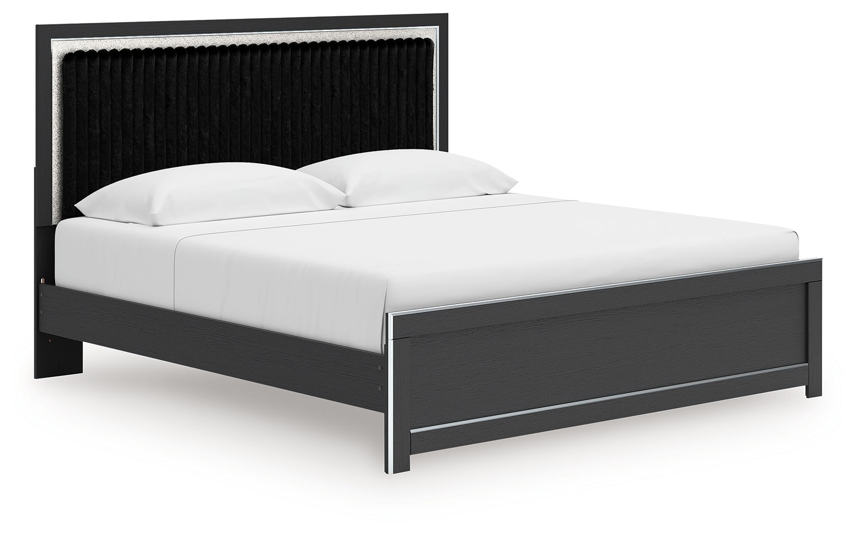 Zuraleus - Upholstered Panel Platform Bed With Roll Slats