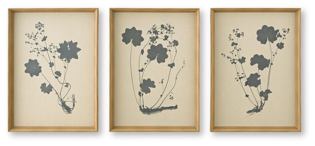 Huddwick - Wall Art Set (Set of 3) - Linen / Black