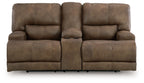 Beckley Place - Power Reclining Loveseat With Console / Adjustable Headrest - Earth