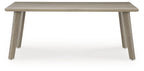 Cliff Trails - Rectangle Dining Table With Umbrella Option - Beige