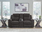 Brysonview - Double Reclining Loveseat With Console - Charcoal