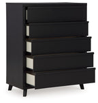 Danziar - Five Drawer Wide Chest - Black