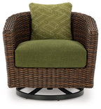 Horizon Hall - Swivel Lounge With Cushion - Brown / Green