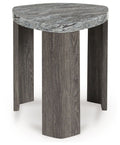 Surmour - Triangle End Table - Gray / Brown