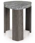Surmour - Triangle End Table - Gray / Brown
