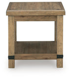 Ridgester - Rectangular End Table - Light Brown
