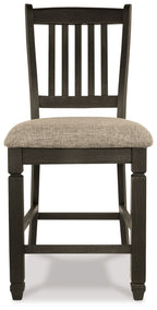 Tyler Creek - Upholstered Barstool (Set of 2) - Black / Grayish Brown